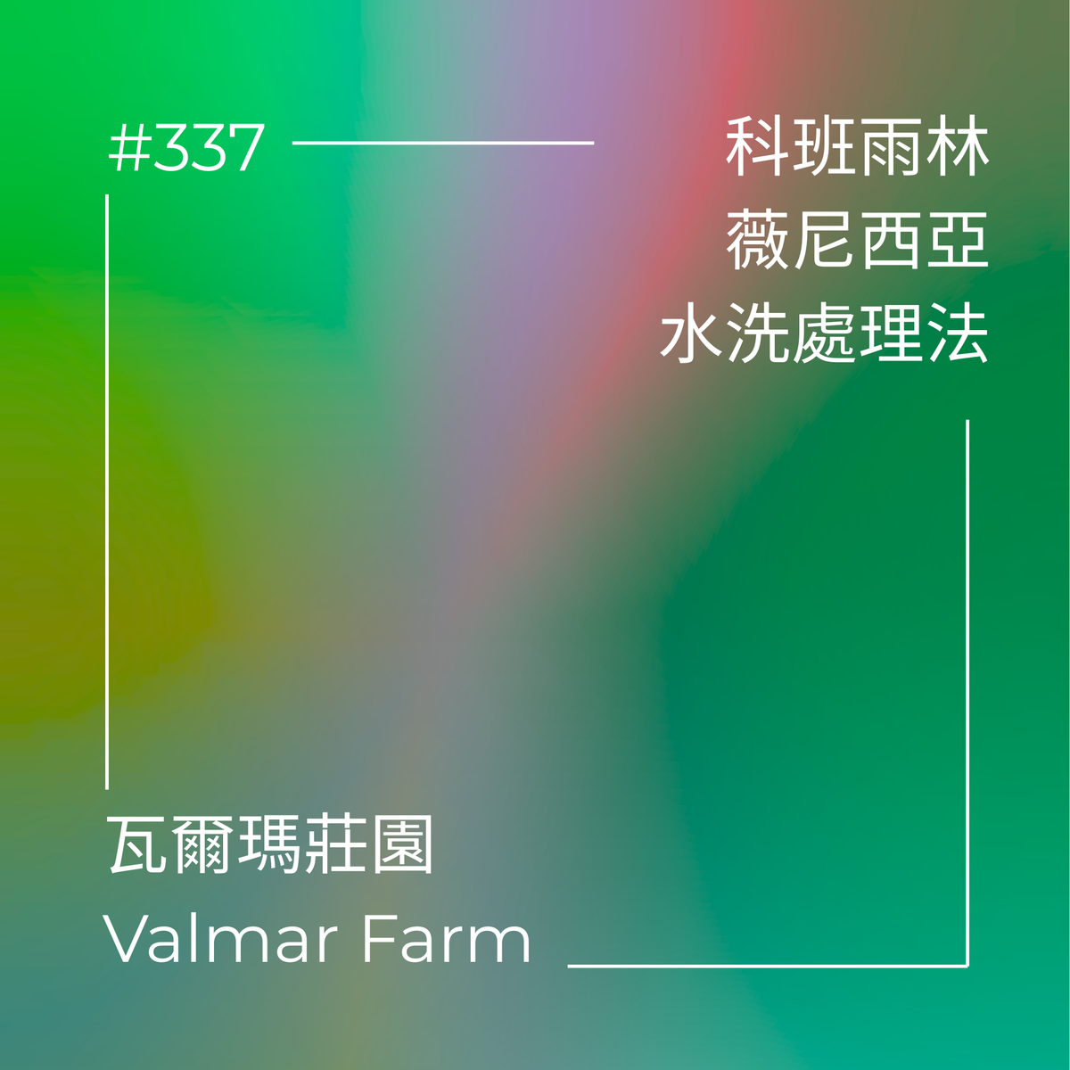 337.25 瓦爾瑪莊園 Finca Valmar．薇尼西亞．水洗處理法．科班雨林