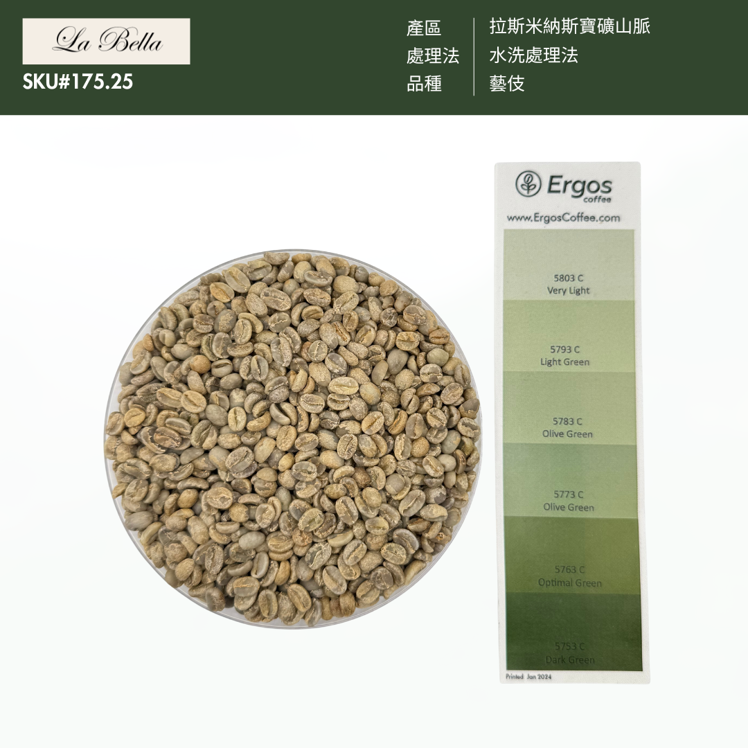 175.25 碧雅莊園 Finca La Bella．藝伎．水洗處理法．拉斯米納斯寶礦山脈